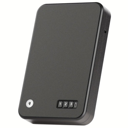 Gun Safe - Portable Pistol Safe Box with Electronic Password & Key Access, USB-C Powered, Silent Mode, Compact Security Lock Box for Home, Car, Travel, Office & Dorm