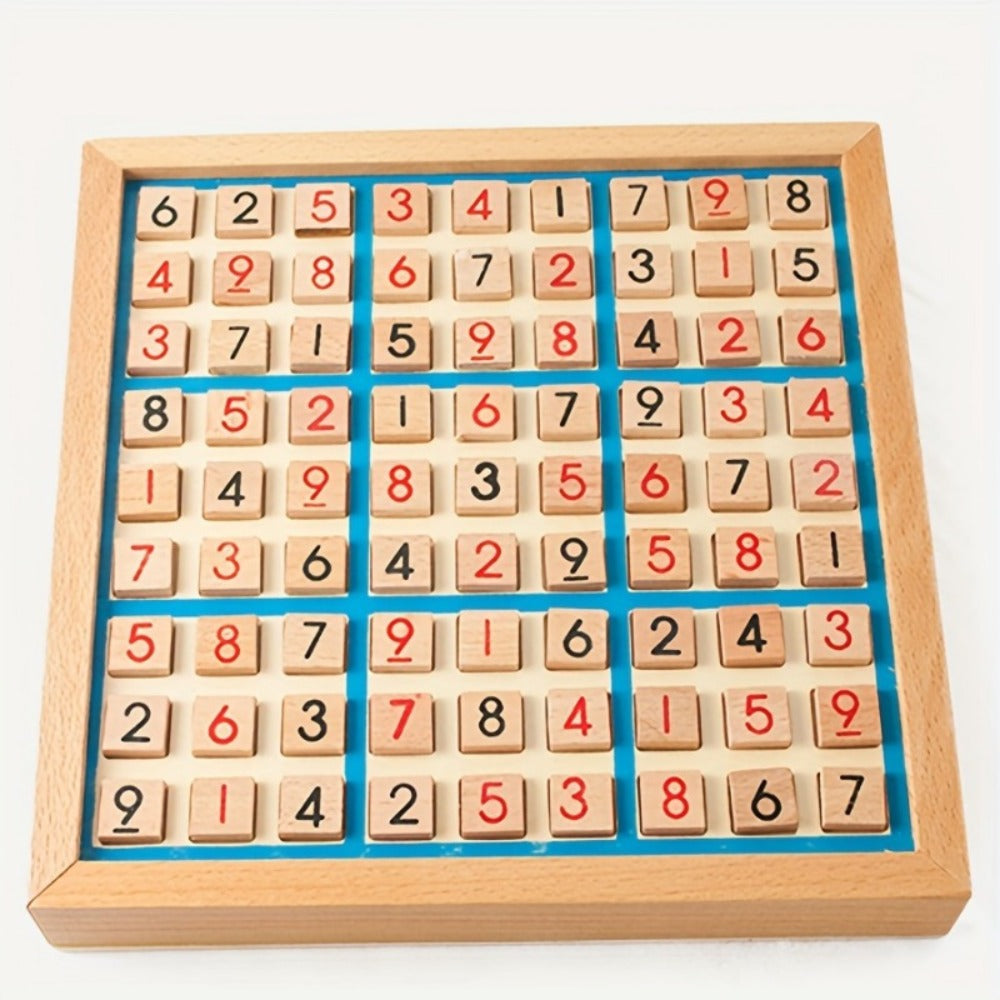 Wooden Sudoku Board Game for Kids & Adults – Logic Brain Teaser Puzzle with Challenge Cards, Number Thinking Educational Family Game, Gift for Christmas Halloween Birthday