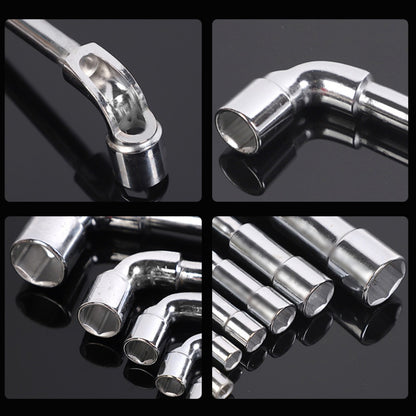 Hex Socket Wrench Set 6-Piece – L-Shaped Elbow, Mirror Perforated & Double-Head Pipe Wrench Combo Kit | Automotive, Plumbing, Mechanic & DIY Workshop Repair Tool