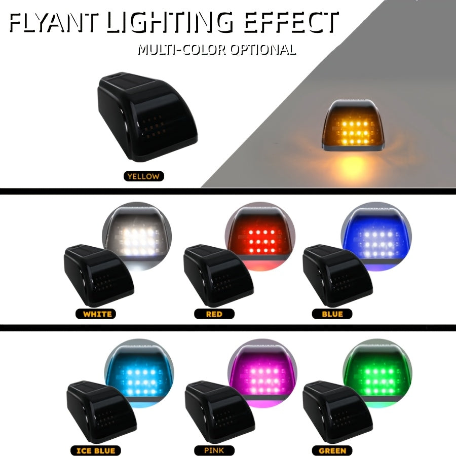 5pcs Multicolour Light Wireless Solar Powered Cab Lights With Motion Vibration Sensor For Truck for truck Cab Roof Lights For Car Cab Lights For Universal Car Easy To Carry 16Led, Without Battery