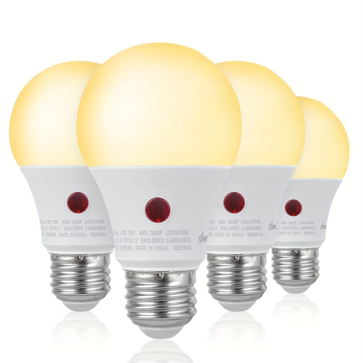 Dusk to Dawn Light Bulbs, A19 E26 Auto On Off Photocell Sensor LED Bulb 9W 60W Equivalent, 5000K Daylight / 2700K Soft White / 2000K Amber Bug Repelling, 800LM Non-Dimmable for Porch Garage Outdoor Indoor