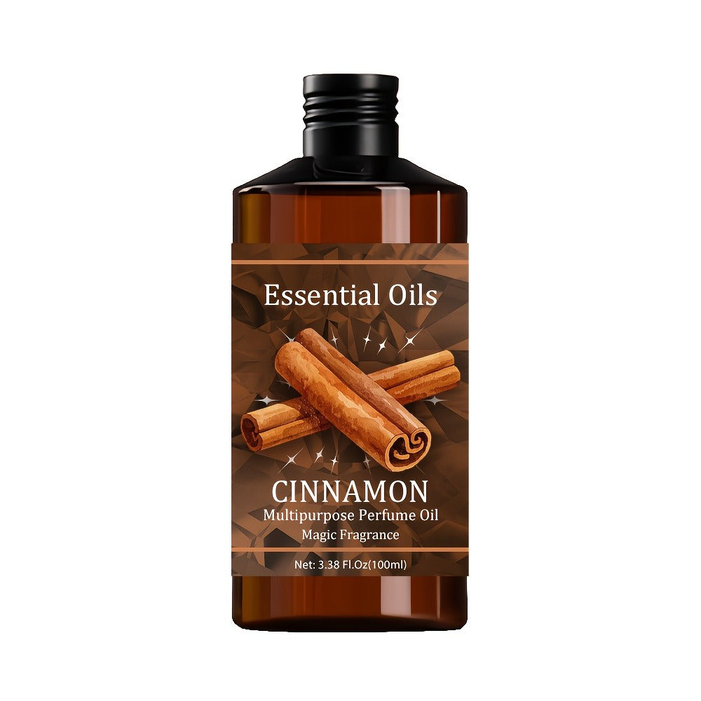 Cinnamon Essential Oil 100ml — 100% Pure Warm Spice Aromatherapy Oil for Diffuser, Skin Care, Hair & Scalp, Massage & Meditation, Cozy Gift for Women and Men