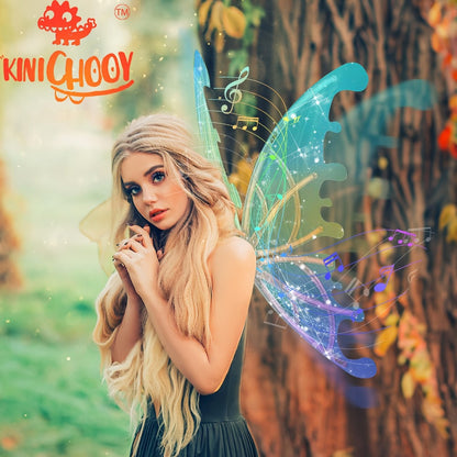 LED Fairy Wings USB Rechargeable Light Up Butterfly Wings for Girls – Glow Costume Accessory for Halloween Cosplay Birthday Party Dress Up – Mixed Colors