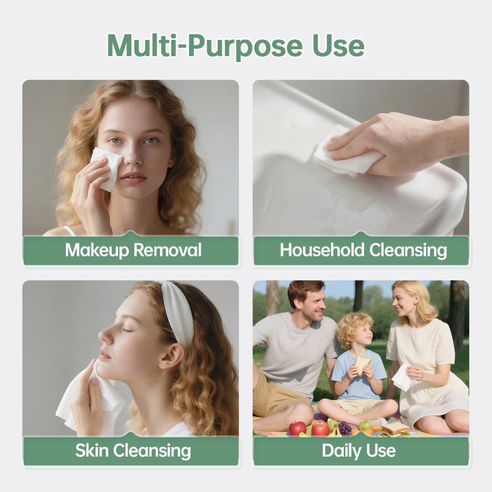 Disposable Face Towels Jumbo Ultra-Soft Extra Thick – Highly Absorbent Dry Wet Dual-Use Facial Wipes for Makeup Removal, Facial Cleansing, Spa & Travel, All Skin Types, 50 / 100 / 150 Sheets per Pack