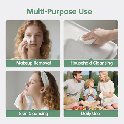 Disposable Face Towels Jumbo Ultra-Soft Extra Thick – Highly Absorbent Dry Wet Dual-Use Facial Wipes for Makeup Removal, Facial Cleansing, Spa & Travel, All Skin Types, 50 / 100 / 150 Sheets per Pack