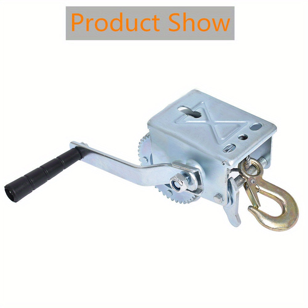 Hand Crank Winch 600-1600 Lbs Double Brake Safety Heavy Duty Steel Cable For Utility Boat Atv Trailers Farm Garage Pulling