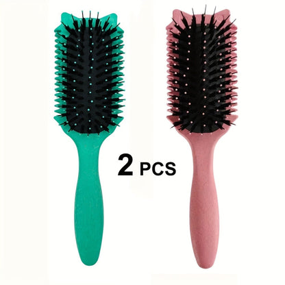Detangling Brush for Curly Wavy Coily Hair 1 or 2 Pcs — Flexible Bristles Reduce Breakage & Frizz, Gentle Scalp Massage, Wet & Dry Use for 2B-4C Natural Hair Types