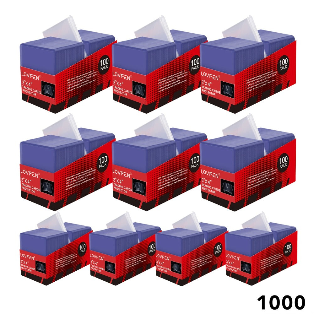Top Loader Card Sleeves Combo Set 100/500/1000/2000pcs – 35pt 3x4 Inch Hard Card Holders with Soft Sleeves for Baseball, Football, Soccer & Collectible Trading Cards Protection