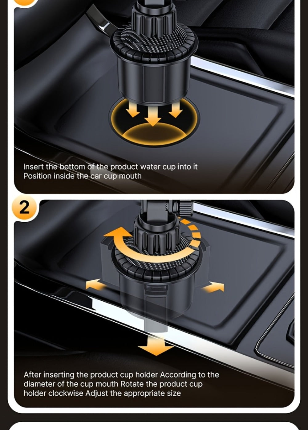 Car Phone Holder Cup Mount - Adjustable 4-13 Inch Device Stand, Universal Vehicle Cup Holder Phone Mount, Stable Grip for Safe Driving, TP08 Water Cup Style Bracket