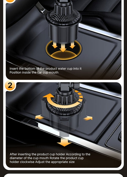 Car Phone Holder Cup Mount - Adjustable 4-13 Inch Device Stand, Universal Vehicle Cup Holder Phone Mount, Stable Grip for Safe Driving, TP08 Water Cup Style Bracket