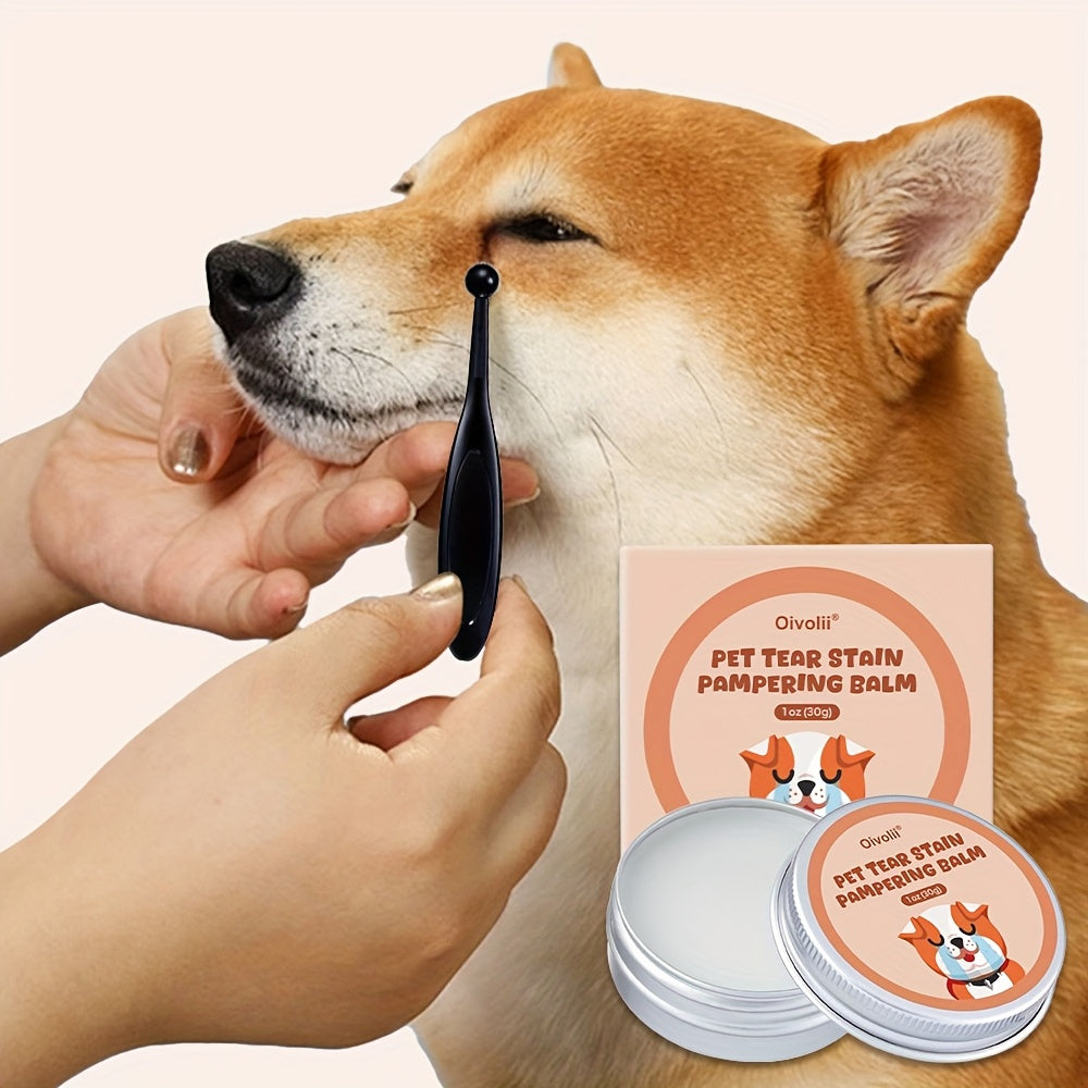 Pet Tear Stain Removal Gel with Brush – Plant-Based Safe Formula for Dogs & Cats, Gentle Effective Eye Stain Cleaner, 30g
