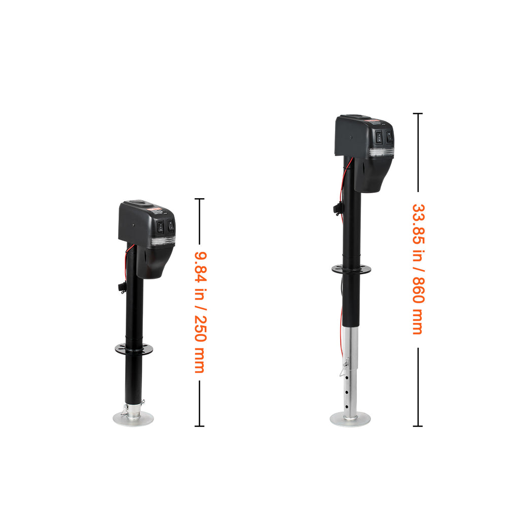 VEVOR Electric Trailer Jack, Power Tongue Jack Weight Capacity 4000 lbs, 9.84"-33.85" Electric Tongue Jack with Cover for Lifting RV Trailer, Horse Trailer, Utility Trailer, Yacht Trailer