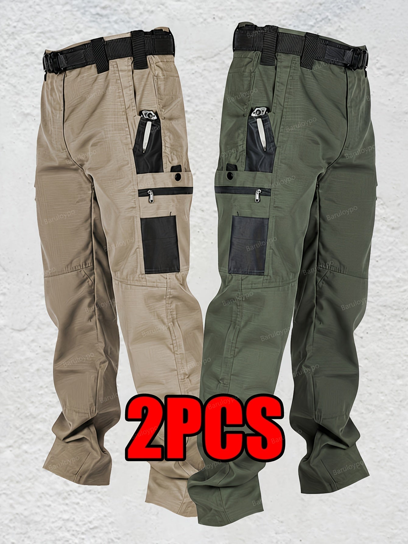 Men's Cargo Pants - Multi Pocket Workwear Style 874469