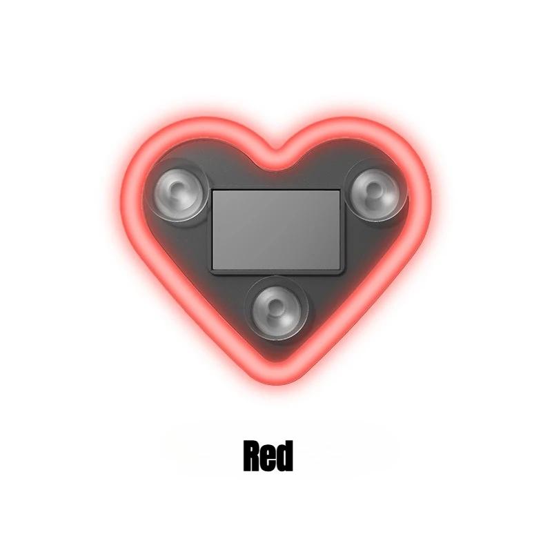 Set of 2 Car Interior Neon Heart Lights Available in Blue, Pink, Red, Ice Blue, Rechargeable Via Solar Or USB, Featuring 5 Lighting Modes, Perfect for Decorating Car Dashboards And Home Parties, an Ideal Gift for Couples During Halloween, Christmas