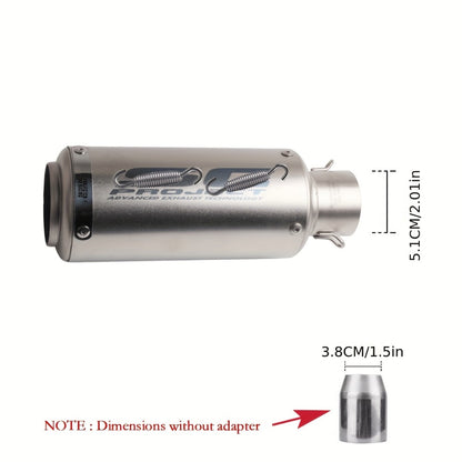 Universal 51mm Motorcycle Exhaust Pipe Stainless Steel Slip-On Muffler for Z900 FZ6 RC390 S1000XR Off-Road Motorcycles Black Strip Titanium ANMIEN