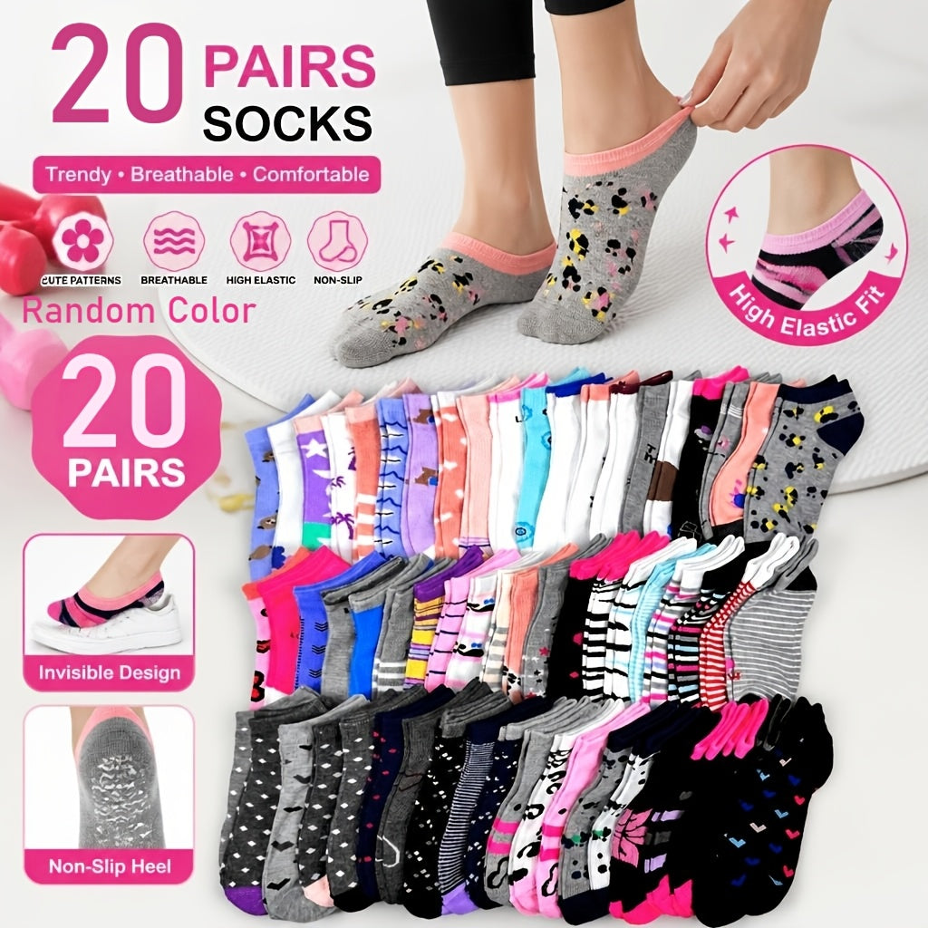 Women's Everyday Ankle Socks - 20-Pair Pack