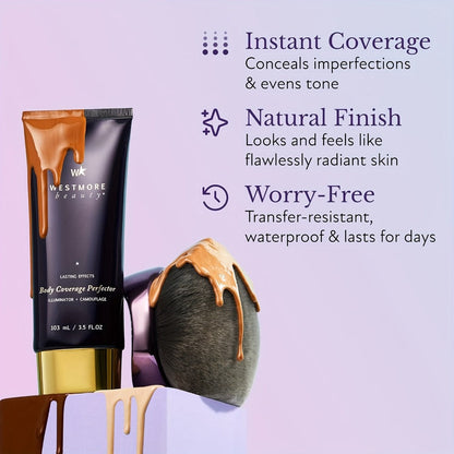 Waterproof Body Concealer Full Coverage Leg & Body Makeup – Tattoo Cover Up for Scars Veins Birthmarks Stretch Marks Natural Glow Skin Tone Foundation for Women 1pc & 2pcs