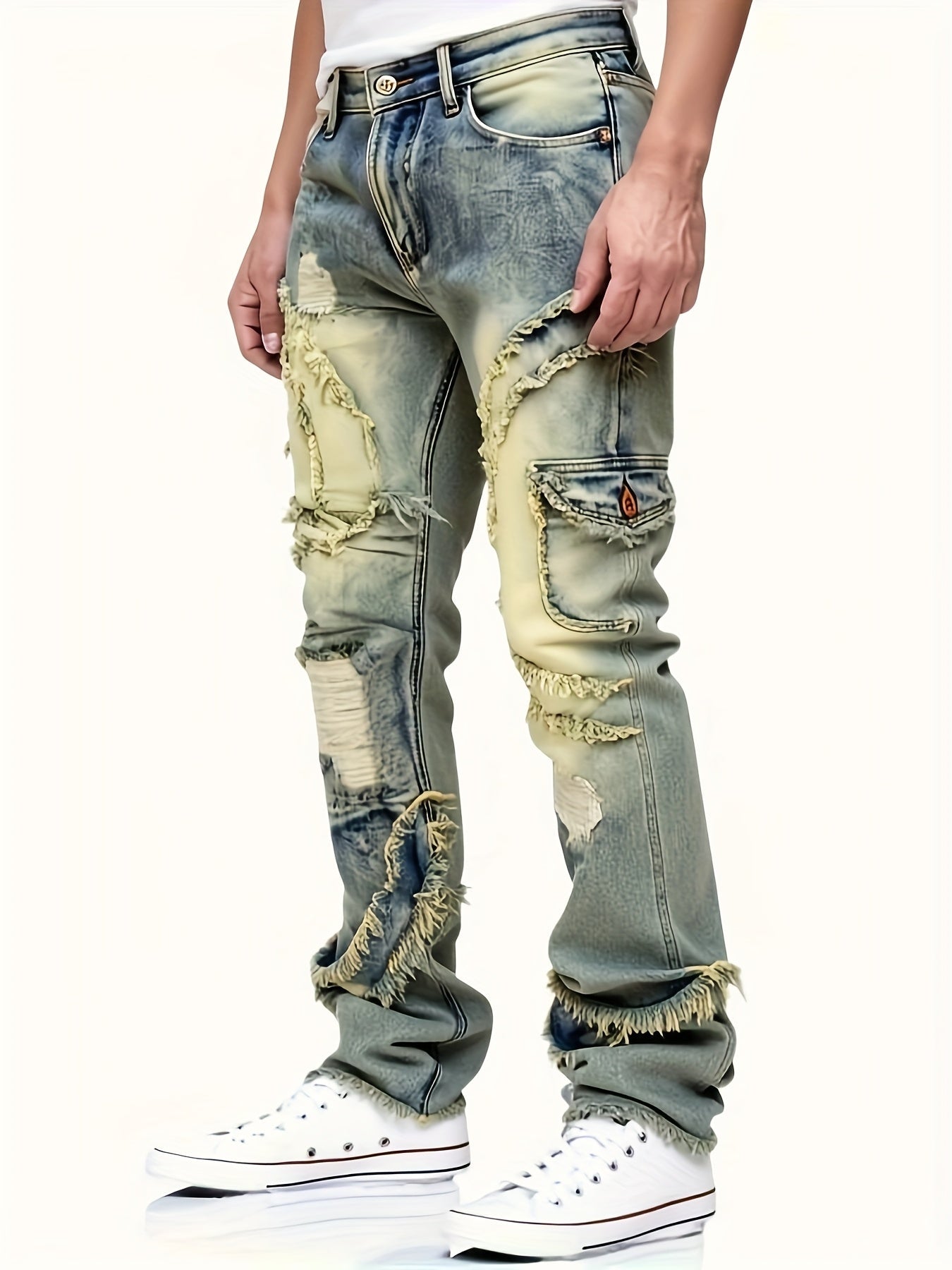 Men's Slim Fit Jeans - Classic Wash Embroidered