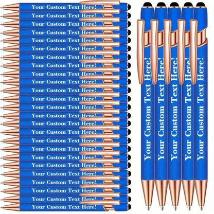 Custom Engraved Luxury Pens Bulk Set with Touch Tip & Soft Grip - Personalized with Logo, Name or Text, Elegant Gift Pens for Wedding, Birthday, Christmas, Office, Party Giveaways - 25/30/35/45/50 Pcs