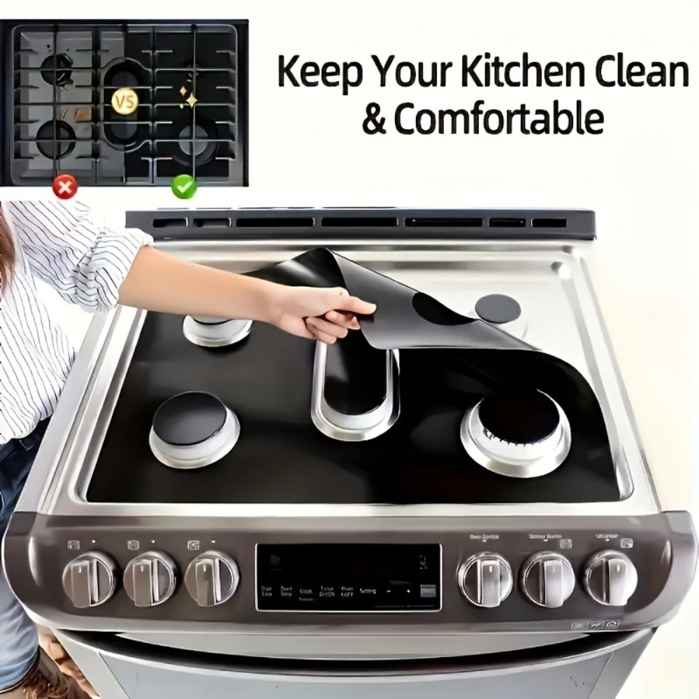 Gas Stove Burner Cover Mat Non-Stick Reusable Washable Stove Top Protector for LG 30-Inch Gas Stove – Oil-Resistant High-Temp Safe, Trimmable 5-Hole Design, Keeps Stove Clean & Scratch-Free