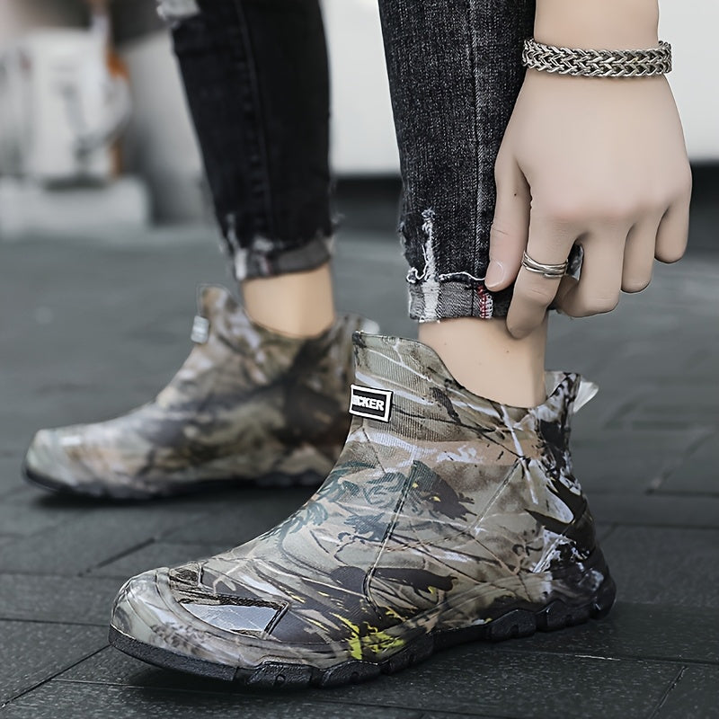 Men's Rain Boots - Slip-On Ease