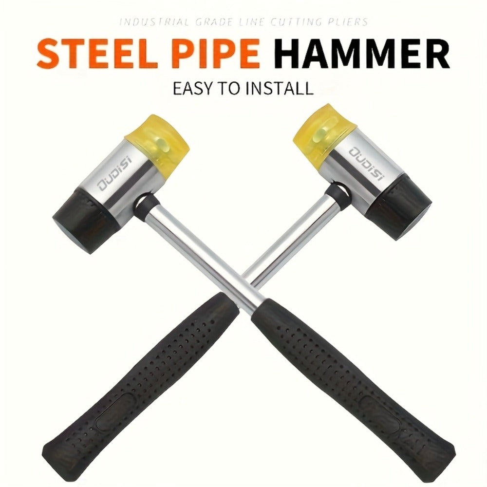 Double-Head Rubber Mallet – Plastic Installation Hammer with Rubber Handle, Rebound-Proof Soft Mallet for Floor Installation, Tile, Jewelry, Leather Crafts & Woodworking (25/30/35/40mm)