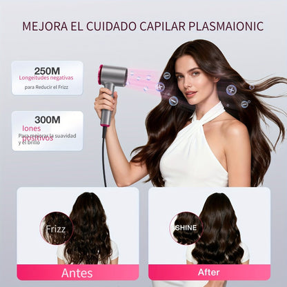 Diffuser Hair Dryer for Curly Hair 1875W Ionic Blow Dryer - Lightweight Compact Professional Frizz Control Fast Drying Styling Tool for Women Men Gray White