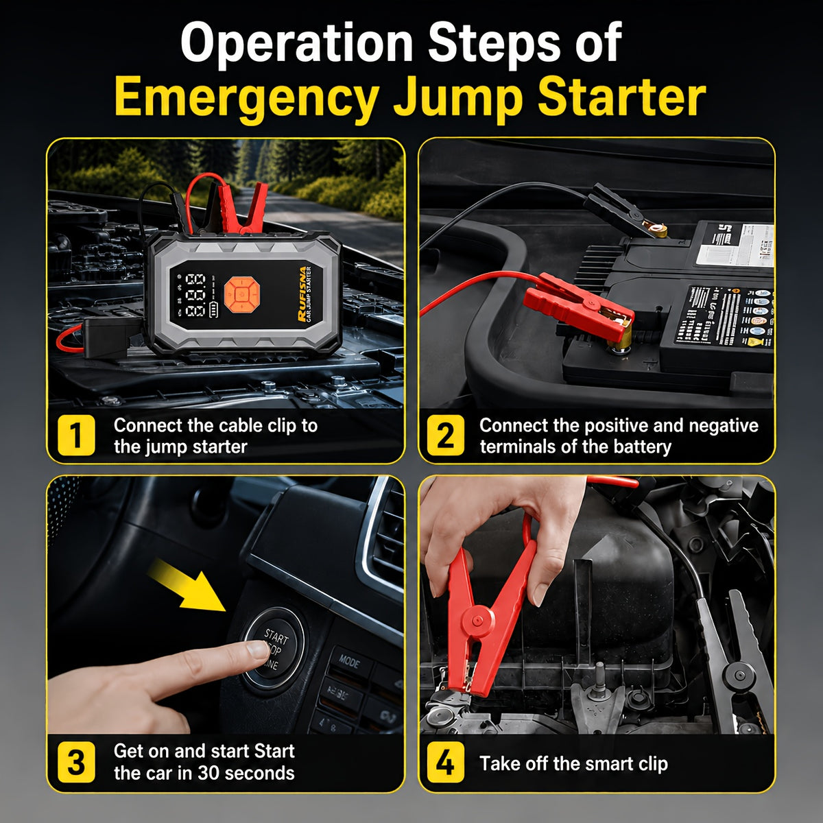 15000A-18000A Peak Jump Starter with Air Compressor, 12V Car Battery Charger, 150 PSI Fast Tire Inflator, All-in-One Emergency Power Bank, LED Flashlight, USB Output, Heavy Duty Jump Starter for Gas & Diesel Cars, SUV, Truck, Roadside Rescue Kit.