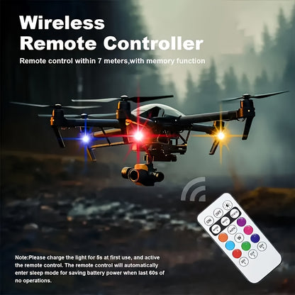 6/8 Pack Car Wireless LED Lights with Remote Control, Wireless LED Strobe Light 8 Colors USB Charging IP65 Anti-Collision Warning Light for Car Interior Truck Motorcycle Drone Aircraft Bicycle