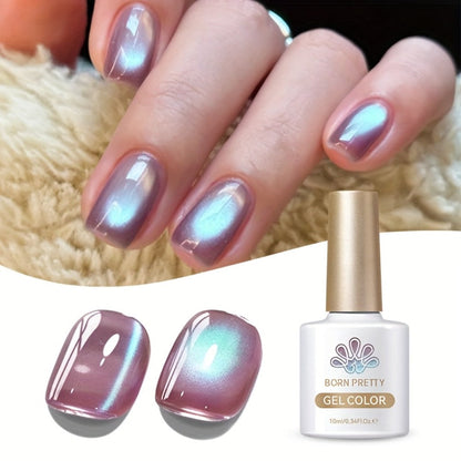 Cat Eye Gel Polish Set 4pcs Hyacinth Purple Jelly Glass — Magnetic Soak-Off UV LED Gel Nail Polish Shiny Reflective Finish for Salon & Home Nail Art Women, 10ml Each Bottle