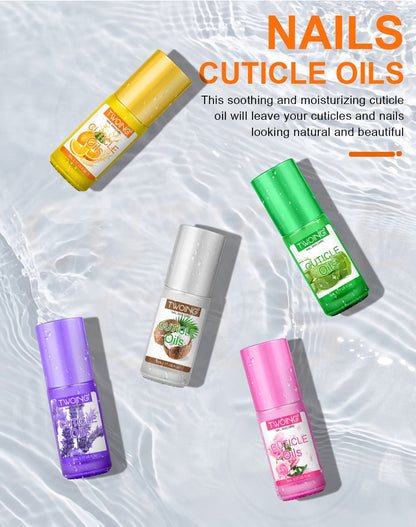 Cuticle Oil Set 6 Scents with Jojoba Oil Grape Seed Oil & Vitamin E — Paraben-Free Plant-Based Daily Nail Treatment for Dry Damaged Broken Thinning Nails & Cuticles, Nail Care Gift Set for Women