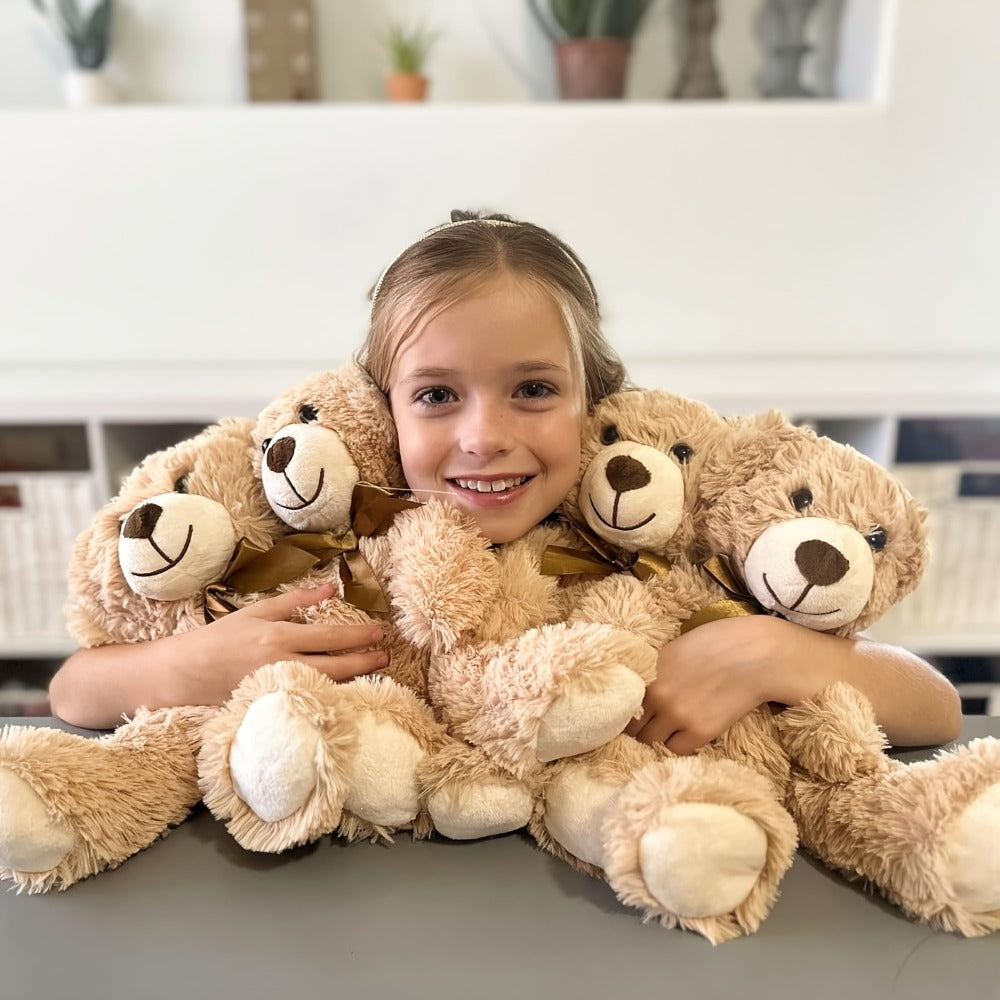 Teddy Bears Bulk Set of 8 Small Khaki Stuffed Animals – Party Favors for Wedding, Baby Shower, Birthday, Christmas & Event Giveaways