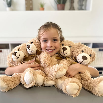 Teddy Bears Bulk Set of 8 Small Khaki Stuffed Animals – Party Favors for Wedding, Baby Shower, Birthday, Christmas & Event Giveaways