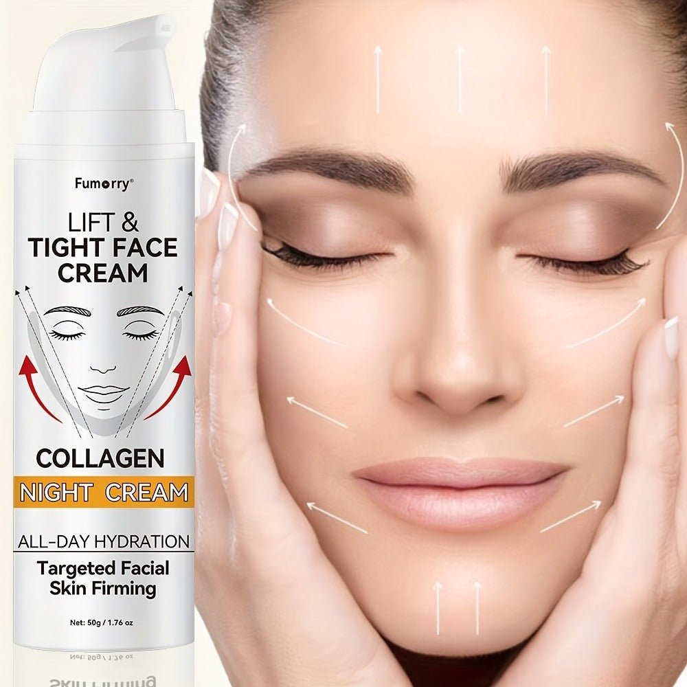 Snail Mucin Collagen Night Cream Firming Lifting Tightening Hydrating Moisturizing Anti-Aging Face Cream Soft Elastic Skin All Skin Types Women 50g 1.76oz