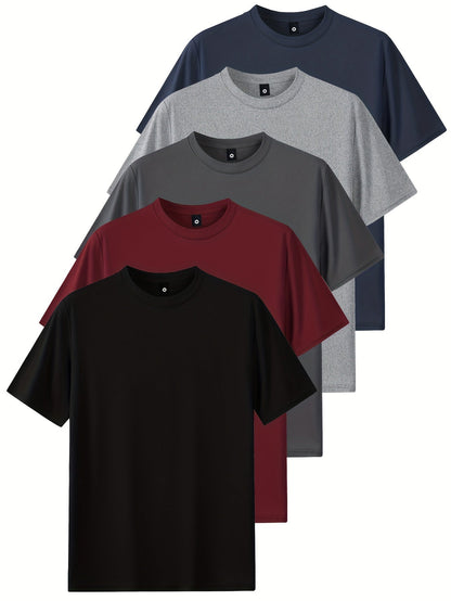 Men's Essential T-Shirt - Round Neck Short Sleeve Travel Style 545637