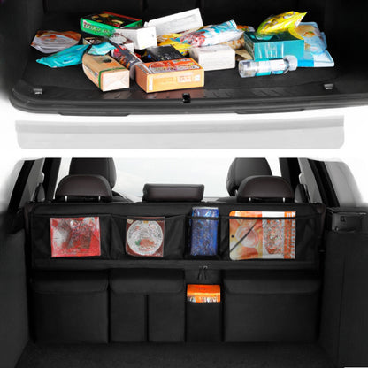Car Trunk Organizer Bag - High Capacity Oxford Cloth Rear Seat Storage with Adjustable Dividers & Storage Pockets, Universal Fit for Cars, SUVs & Trucks