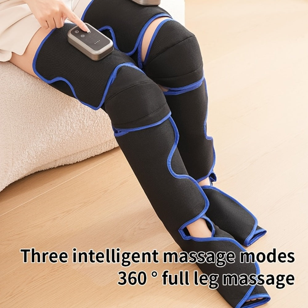 Leg Massager with Heat – Full Leg Air Compression Massager, 4 Modes Wireless Charging, Large Display, Breathable Wrap for Thighs, Shins, Knees, Ankles & Feet, Relief for Swelling, Circulation & Fatigue