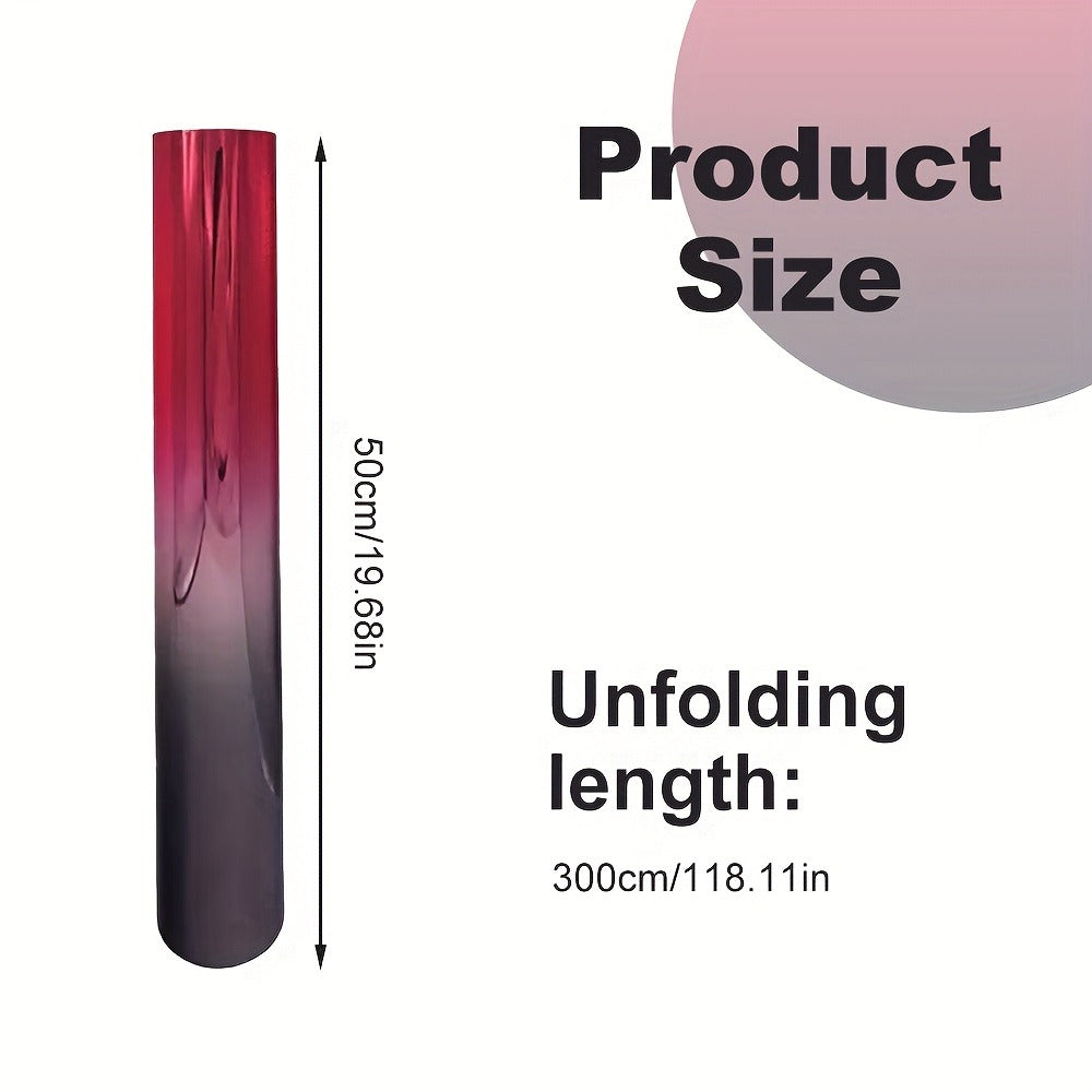 Gradient Window Tint Film Roll 19.7" x 118" Heat Resistant Shatterproof PET – Two-Tone Car Window Film Easy Apply & Remove Red Black Green Silver Blue