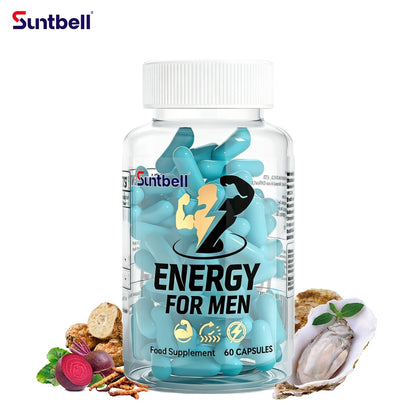 Men's Energy & Hormone Support Capsules 60ct – Horny Goat Weed, Tongkat Ali, Maca & L-Citrulline – Natural Vitality, Stamina & Performance Supplement for Men – Great Gift for Him