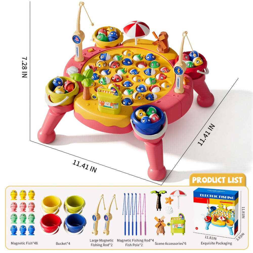 Magnetic Fishing Game for Kids 66 Pieces – Ocean Fishing Toy Set with Rods for Toddlers Ages 3 4 5 6, 1-8 Players, Birthday Gift for Boys & Girls