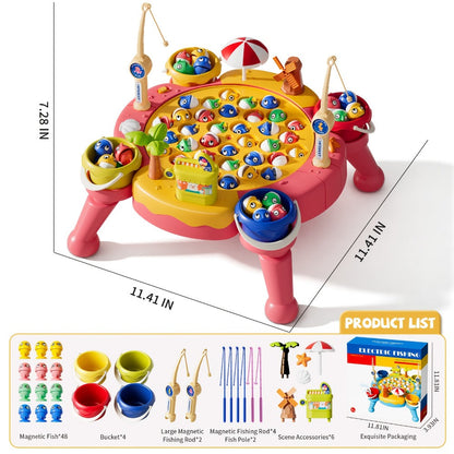 Magnetic Fishing Game for Kids 66 Pieces – Ocean Fishing Toy Set with Rods for Toddlers Ages 3 4 5 6, 1-8 Players, Birthday Gift for Boys & Girls