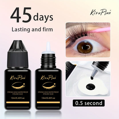 Odorless Lash Extension Glue Quick Dry Black Adhesive for DIY Individual & Cluster Lash Extensions – Self-Grafting Beginner-Friendly Eyelash Bond, Multiple Sizes Available