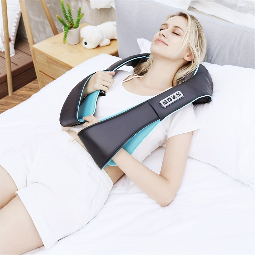 Neck Shoulder Massager with Heat – Shiatsu Deep Kneading Massage Pillow for Back, Waist & Muscle Pain Relief, Portable Electric Massager, Perfect Gift for Wife, Husband, Parents & Office Workers