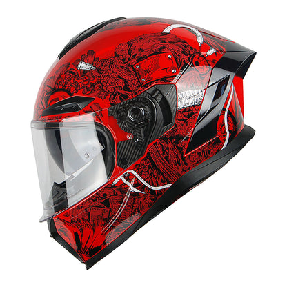 Full Face Motorcycle Helmet DOT Approved – Dual Visor Anti-Fog Pinlock Shield, Street Bike Adult Helmet with Sun Inner Shield, Aerodynamic Thermoplastic Shell, S/M/L/XL