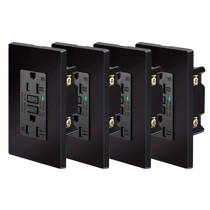 GFCI Outlet 20 Amp Tamper Resistant WR Weather Resistant with Wall Plate ETL Listed LED Indicator Test Reset Button Ground Fault Circuit Interrupter for Bathroom Kitchen Garage 2 4 6 10 20 Pack Black White