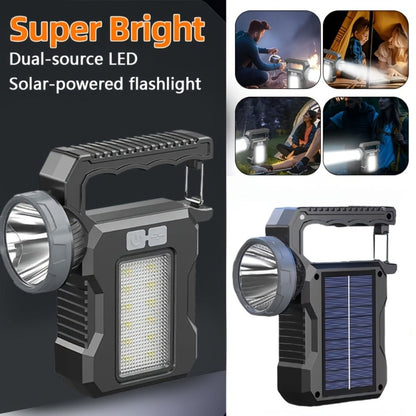 Solar Flashlight USB Rechargeable Ultra-Bright LED | 4 Lighting Modes Portable Solar Torch with Battery Indicator | Camping Hiking Emergency Night Fishing Outdoor Gift