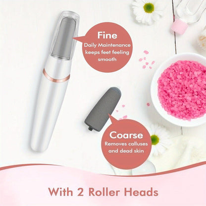 Electric Foot File Callus Remover IPX4 Waterproof Auto Light 2 Speed Interchangeable Grinding Heads Portable Pedicure Tool Dead Skin Cracked Heel Remover for Women Men Home Use