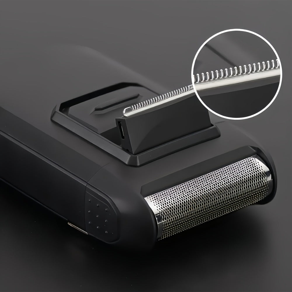 Electric Foil Shaver for Men USB Rechargeable Portable Razor with Built-In Sideburn Trimmer — Reciprocating Cordless Grooming Kit for Home & Travel, Close Shave for Sensitive Skin, Long Battery Life