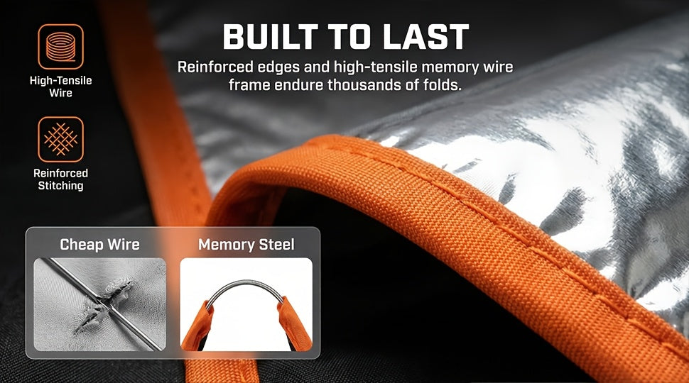 2026 New Portable Insulated Sunshade, a One-Piece Car Sunshade, Is a Titanium Silvery Upgraded And Thickened Sunshade Designed Specifically for Car Front Windshields. It Effectively Blocks Sunlight, Is Easy to Install