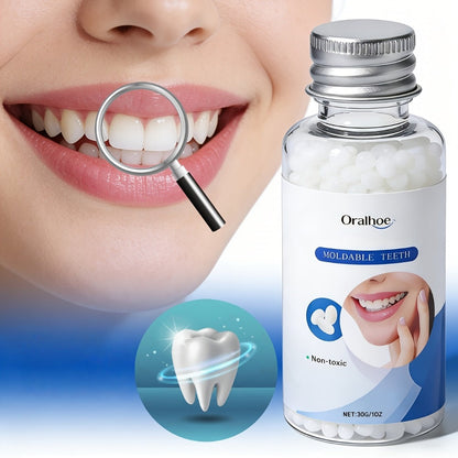 Temporary False Tooth Kit DIY Cosmetic Dental Repair Moldable Thermoplastic Realistic Fit for Missing Broken Chipped Teeth Secure for Eating Daily Wear Men Women Elderly 30g